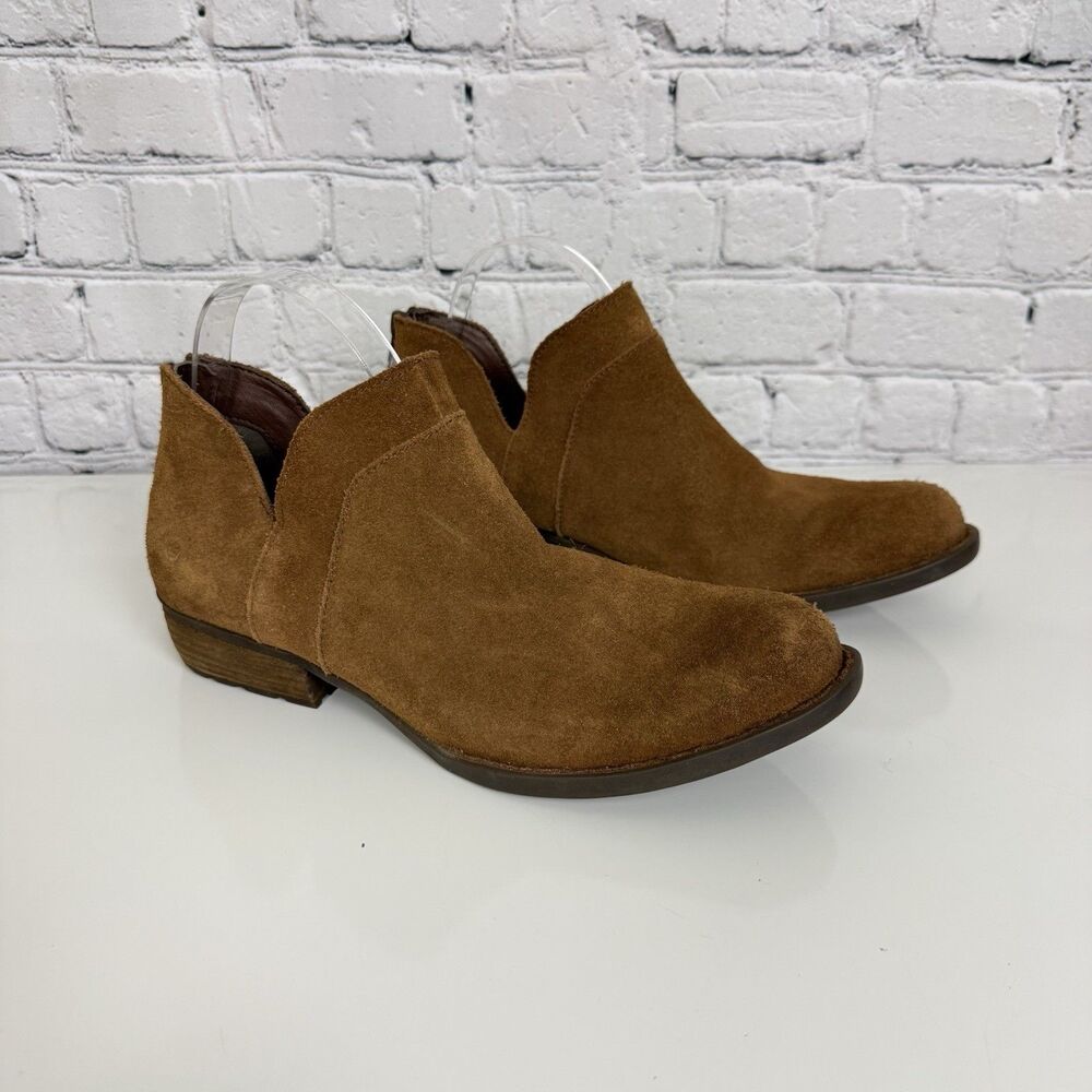 Born Shari Ankle Boot Distressed Nubuck Suede Bootie Rustic Brown Women 10M